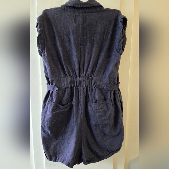 Rip Curl Blue Button-Up Women's Romper Shortsleeve - Picture 6 of 6